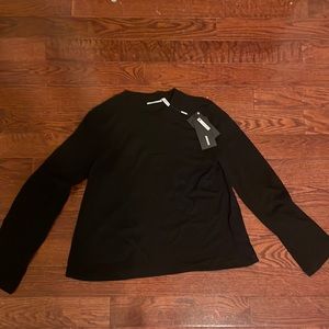 Black long sleeve loose fit cotton t- shirt